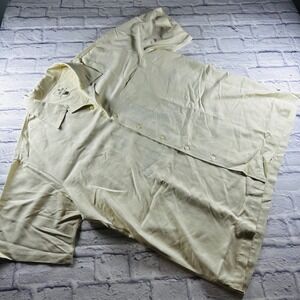 Solitude Men XXL Cream Paradise Bound Embroidered Camp Shirt Short Sleeve Button